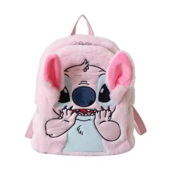 Плюшевий рюкзак Стич Disney Fairy Stitch м'який дитячий рюкзак з вушками та мордочкою рожевий