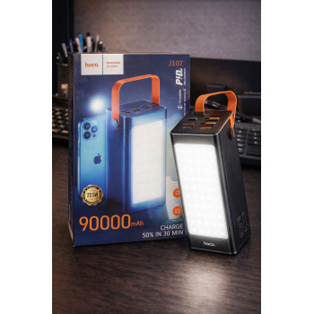 Повербанк з ліхтарем 90000mAh 22.5W Hoco J107 Super 333Wh PD20W 4xUSB/Type-C/MicroUSB