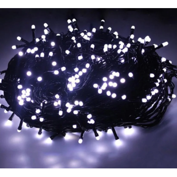 Світлодіодна Гірлянда нитка 201 led Біла (чорний дріт)