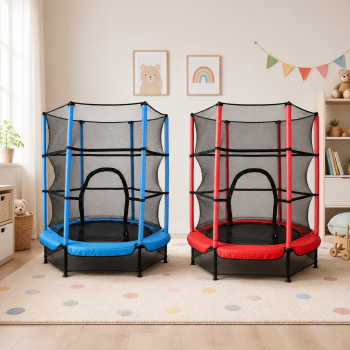 Батут дитячий для дому TILLY BT-RJ-0072 із захисною сіткою діаметр 140 см до 100 кг