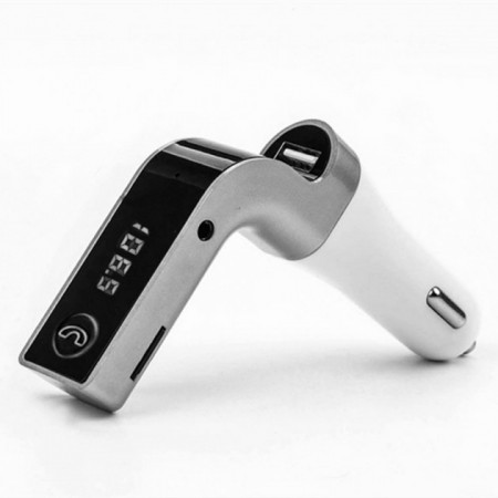 Модулятор FM MOD G7 Bluetooth, Bluetooth модулятор в машину, Фм модулятор блютуз в машину. Колір: сірий