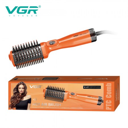 Фен стайлер для укладання та завивки волосся VGR V-497. Колір: оранжевий