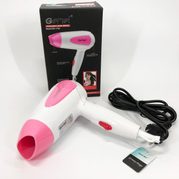 Фен для волосся складаний дорожній Gemei GM-1756 1200 Вт, Домашній фен для укладання. Колір: рожевий