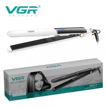 Праска для волосся VGR V-515 WHITE з РК-дисплеєм керамічний стайлер для вирівнювання волосся та завивки