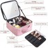 Портативна косметичка органайзер дорожній бьюті кейс з ручкою для з дзеркалом та LED-підсвічуванням рожевий