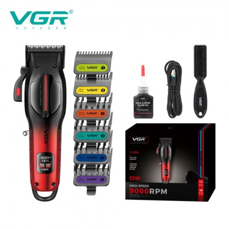 Акумуляторна машинка для стрижки VGR V-026 RED. Колір: червоний