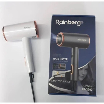 Фен стайлер Rainberg RB-2260 для волосся 3 швидкості 3 режими температури іонізація 1500В White
