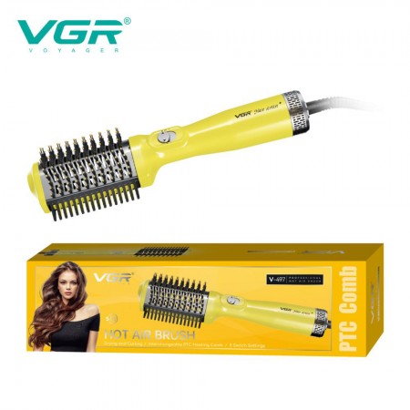 Фен стайлер для укладання та завивки волосся VGR V-497. Колір: жовтий