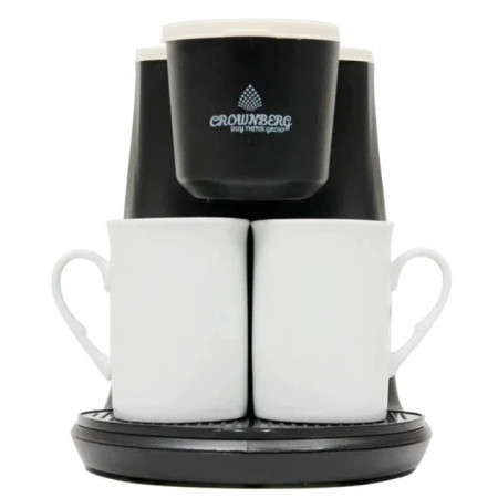Крапельна електрична кавоварка для дому на 2 чашки Crownberg CB-1568 500Вт