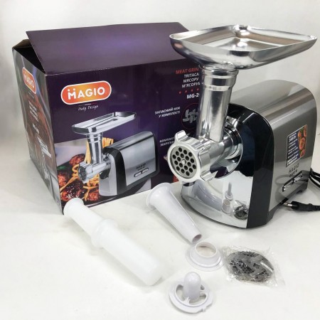 М'ясорубка Magio MG-269, 2400 W, м'ясорубка електрична метал, м'ясорубка з металевим редуктором