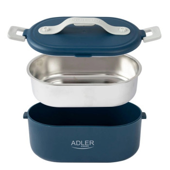 Ланч бокс з підігрівом електричний Adler AD 4505 Blue 55 Вт металевий для їжі з кришкою 0,8 л 220В