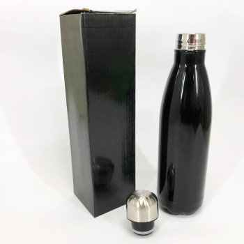 Туристичний термос пляшка UNIQUE UN-1022 500 мл для чаю кави холодних та гарячих напоїв. Колір: чорний