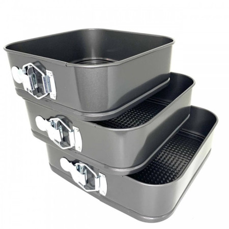 Набір квадратних роз'ємних форм для випікання Unique UN 1704 20/22/24 см