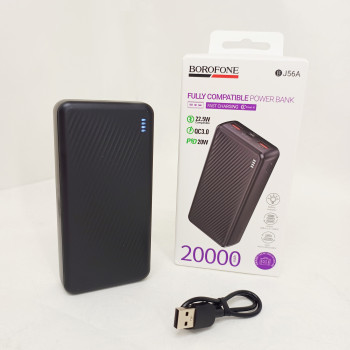 Павербанк Borofone BJ56A 20000 mAh 22.5W 2USB/Type-C Портативний зовнішній акумулятор PowerBank Павербанк Borofone BJ56A 20000 mAh 22.5W 2USB/Type-C Портативний зовнішній акумулятор PowerBank