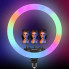 Кільцева LED лампа RGB MJ45 Ring 45cm комплектація адаптер із вбудованим кабелем, тримачі для телефону, пульт