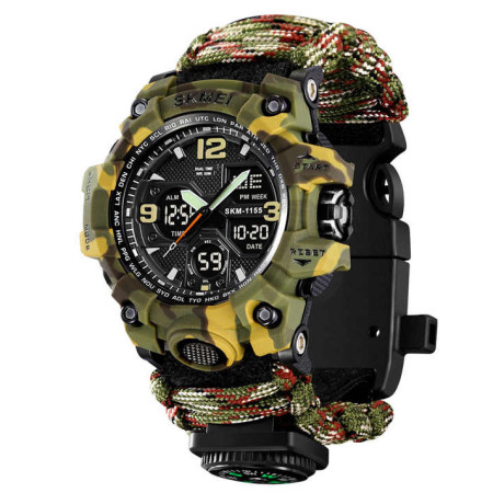 Годинник наручний чоловічий SKMEI 1155BCMGN PARACORD