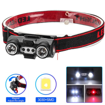 Ліхтар налобний 6532-3030+SMD(WHITE+RED)
