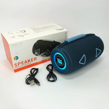 Bluetooth-колонка TG657 з RGB підсвічуванням 1500 mAh, музичні стовпчики для вулиці. Колір: синій
